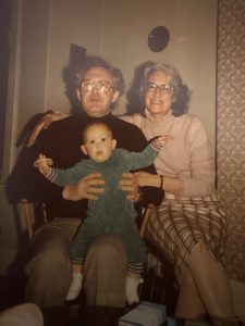 My Grandparents, Rodney Sutton and Sally Sutton, holding me in 1986. Rodney was working in Peru and met my Grandma, who then moved to the UK with her 4 children in the 1970s.